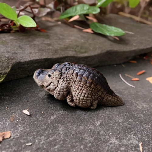 2 Arcilla Cocodrilo Mini Té Mascota Estatuilla Recuerdo
