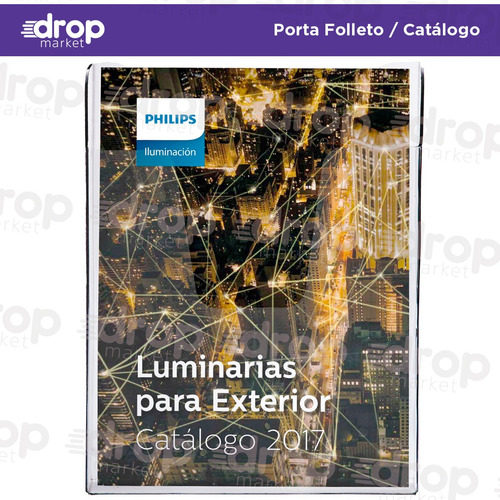 Imagen 2 de 10 de Porta Folletos Hojas Catálogos A4 Tipo Acrílico Pared X 1 U.