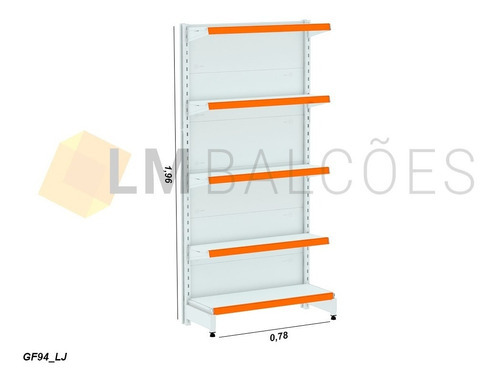 Ponta De Gondola Branca 1,96 X 0,78 Cor Laranja