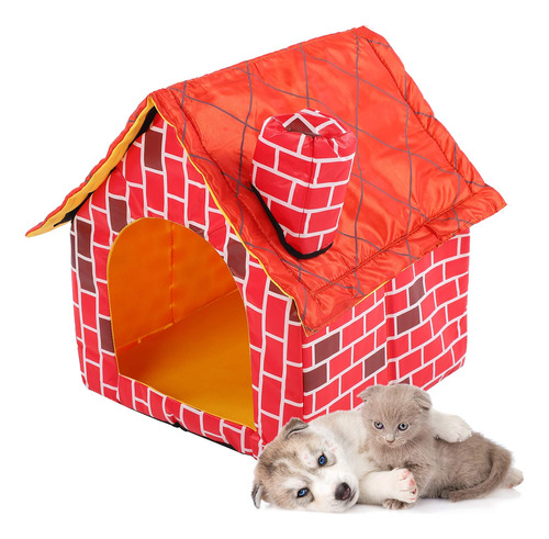 Zerodis Pet House - Cama Plegable Impermeable, Chimenea De .