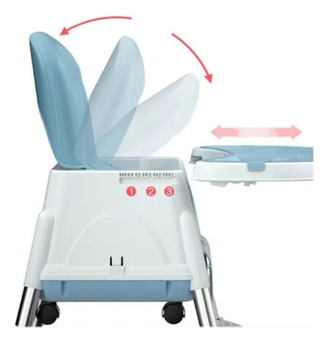 Silla De Comer 2 En 1 Portatil Ajustable Con Ruedas