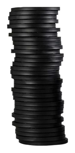 Florero Decorativo Aros Grande Resina Negra 38cm