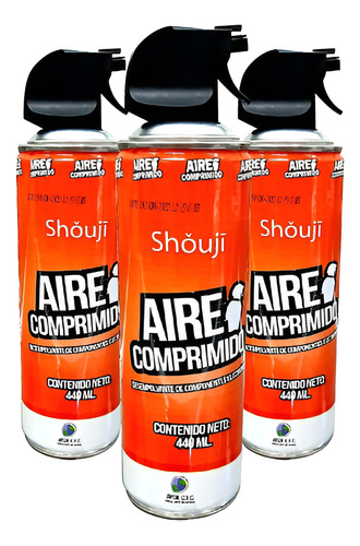 Aire Comprimido Shoji 440ml. (paquete 3 Piezas)