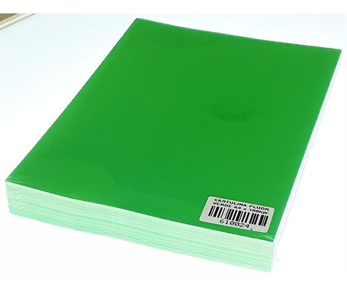 Cartulina Mexicana Fluor Verde Legitimo 21x29,7cm.x100hjs