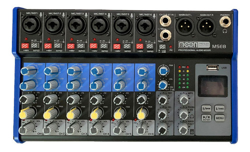 Consola Mixer Moon Mse8 Audio 8 Canales Fx Usb Bluetooth