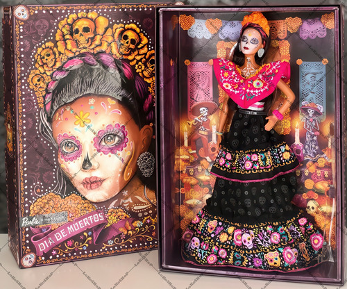 Barbie Día De Muertos 2021 Gxl27 Nueva Con Su Shipper Café
