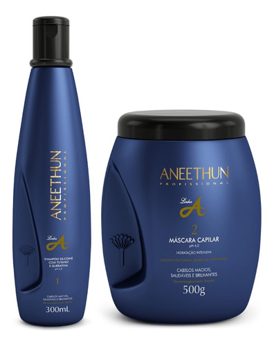 Kit Linha A Shampoo 300ml E Máscara 500g Aneethun