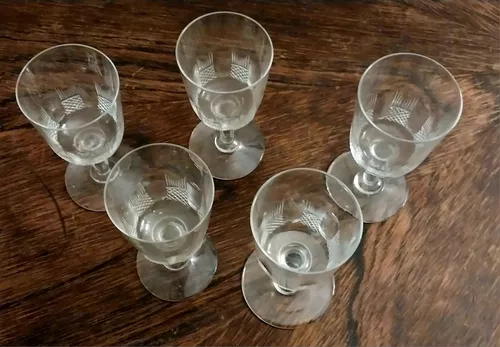 Juego de 6 copas de cristal súper tallado para licor – Cash Inmediato