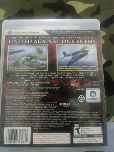 Heroes Over Europe Ps3 Fisico En Español Z/lomas De Zamora