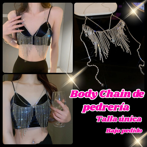 Body Chain Hermoso De Pedrería 