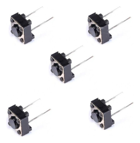 Pack 5 Boton Pulsador Tecla 2 Pines Switch 6mmx5.1mm  Nubbeo