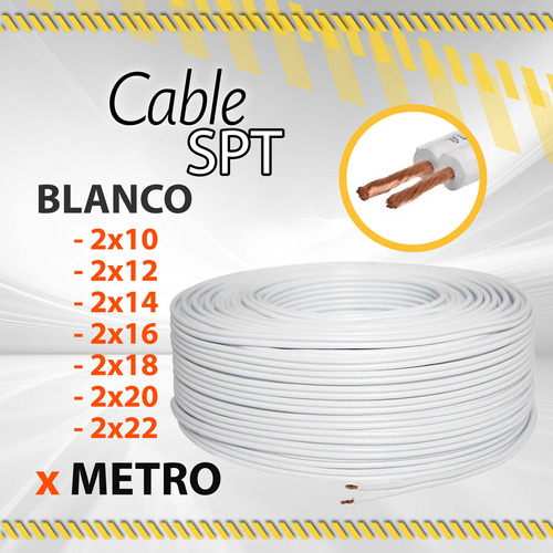 Cable Spt Blanco Desde 2x10 Hasta 2x22 Por Metro