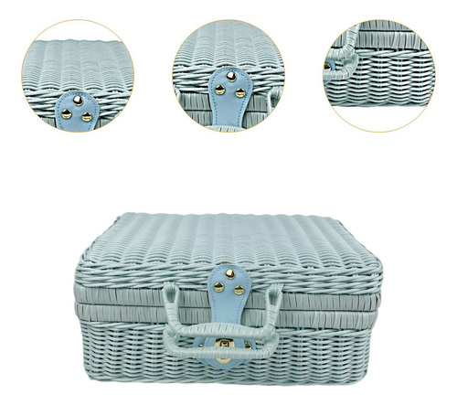 Cesta De Almacenamiento De La Caja De La Maleta De Ratán