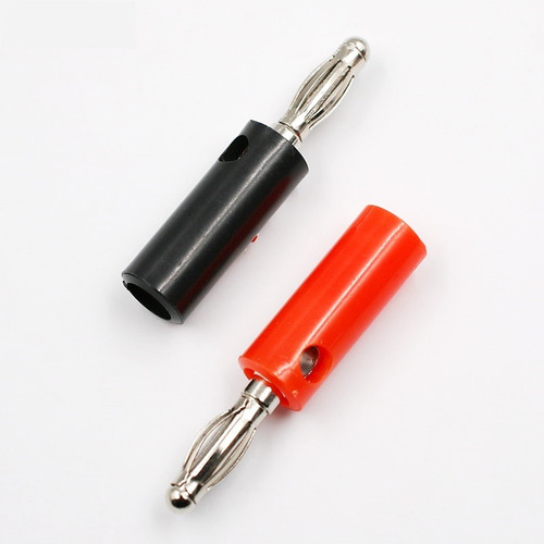 10 Conector Banana Plug 4mm 5 Rojos 5 Negros