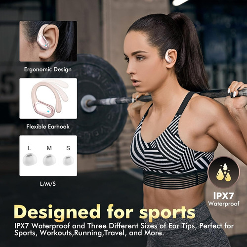 Auriculares Inalámbricos Bluetooth De Reproducción De 80hs Oro Rosa
