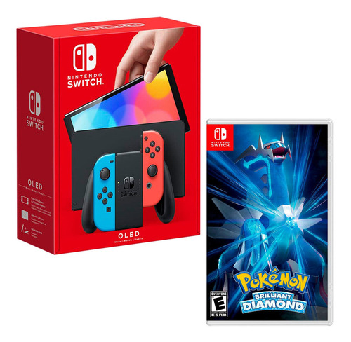 Consola Nintendo Switch Oled Neon+pokemon Brilliant Diamond