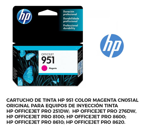 Cartucho De Tinta Hp 951 Original Cn051al Magenta