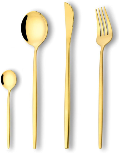 Utensilios Cubiertos De Mesa Acero Asiático Set 4 Piezas. 