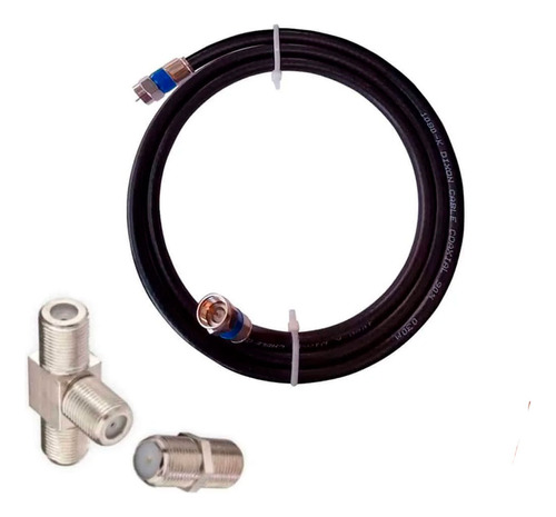 Cable Para Amplificador De Señal Tv 2mts Armado Coaxial Rg6