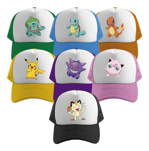7 Gorras Sublimadas Modelos Pokémon 