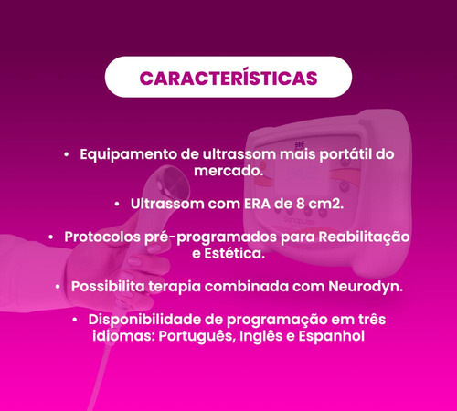Ultrassom Portátil Sonopulse + Cubeta + Espátula + Gel