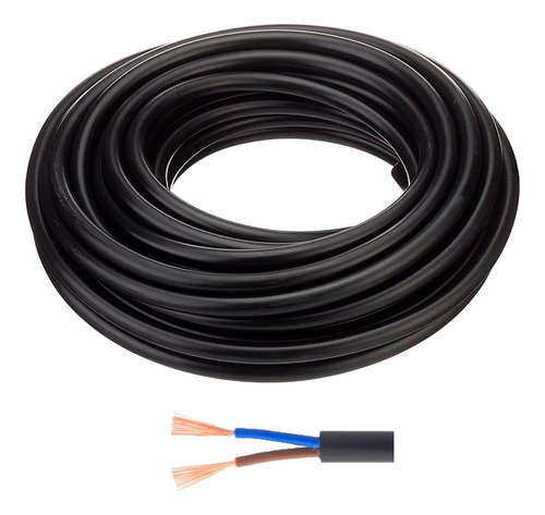 2x Cable Cordón H05vv-f 2x0.75mm2 Negro Precio 2 Metros