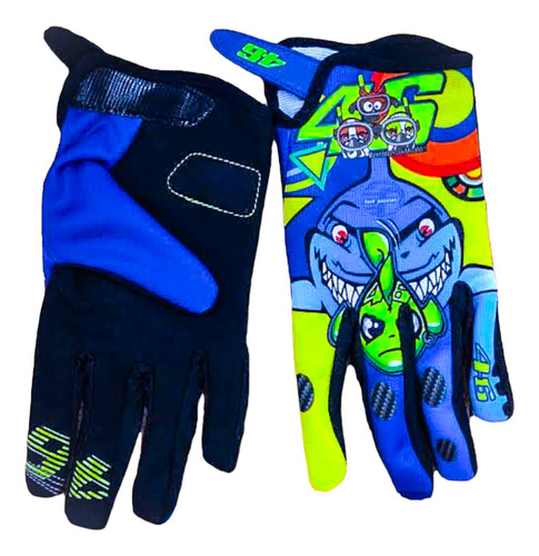 Guantes Moto Ciclismo Vr 46 Valentino Shark Rossi Tiburon