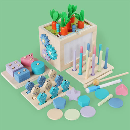 Juego De Juguetes Montessori Para Atar Cuentas, Formas Y