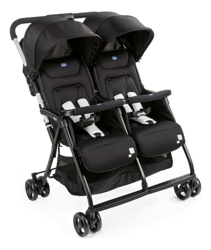 Coche de paseo doble Chicco Juvenile Ohlalà Twin black night con chasis color negro