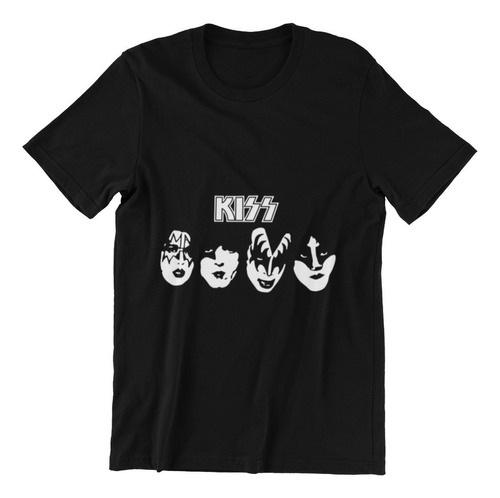Polera Unisex Kiss Banda Rock Logo Rostros Estampado Algodon