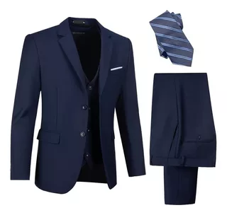 Trajes Para Caballero Slim Fit Con Chaleco Para Hombre 4pzs