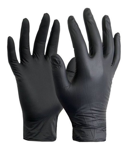 Guantes De Vitrilo Negros 100u