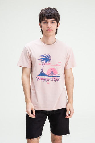 Remera Levi's Hombre Graphic Setinneck Surf Club Sepia Rose