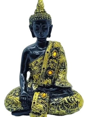 Enfeite Resina Buda Sentado  Estátua 16cm Decoração Oriental