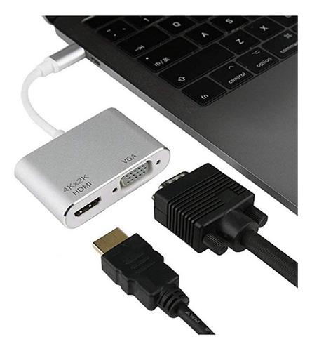 ¡ Adaptador Usb C A Y Vga, Convertidor Plug And Play Tipo C