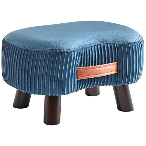 Ymyny Small Footstool With Portable Handle, Velvet Ottoman W