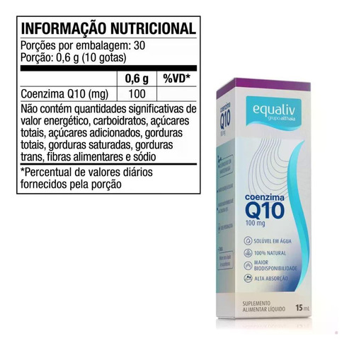 Kit Coenzima Q10 Líquido Equaliv Com 3 Caixas Com 15ml Cada