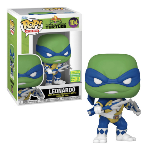 Leonardo Funko Pop 104 Tortugas Ninja Power Ranger Exclusivo