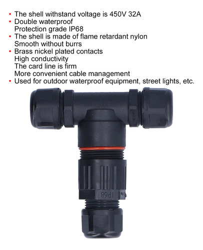 Conector De Unión De 3 Canales, 2 Vías, Impermeable, En Form