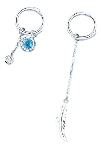 Pendientes Aretes Asimetricos Piedra Lunar Joyeria Mujer