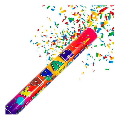 Tubo Cañon Lanza Papelitos Pack X6 Confetti Colores 60cm 