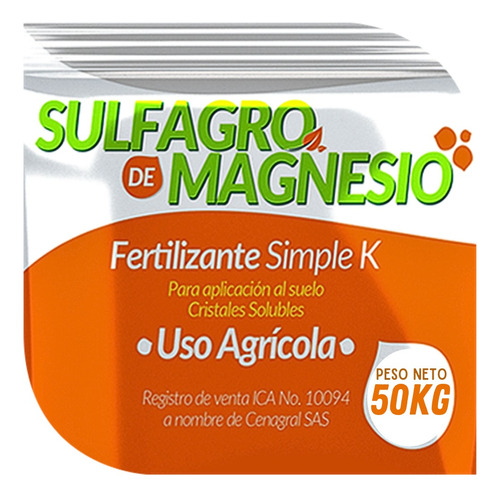 Sulfato De Magnesio Soluble Agrícola X 50 Kg