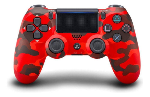 Controle Joystick Sony Dualshock 4 Camuflado Vermelho - Ps4 Cor Red camouflage