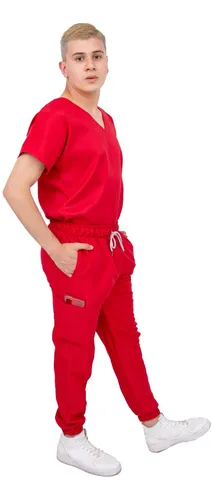 Pijama Quir rgica Jogger Antifluido Rojo Hombre Scrubs 298