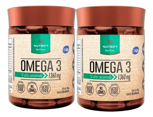 2 Ômega 3 Ifos Vitamina E Epa 840 E Dha 521 60 Caps Nutrify Sabor Neutro