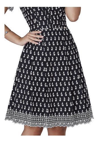 Imagem 3 de 6 de Vestido Bordado Evasê Dazul Moda Evangélica - Dz4095
