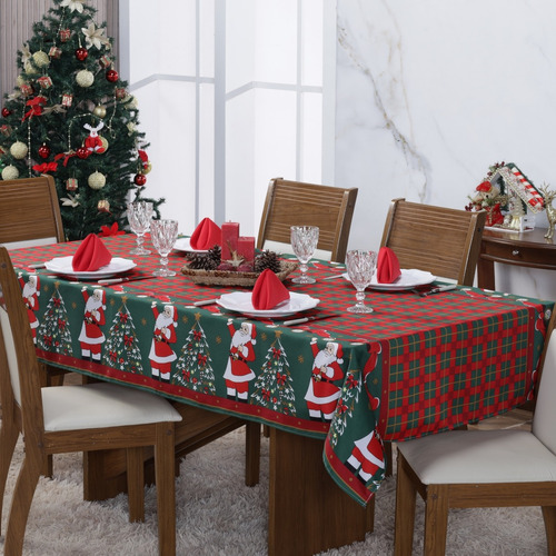 Toalha De Natal P/ Mesa 10 Lugares 1,4x3m Noel Black Friday