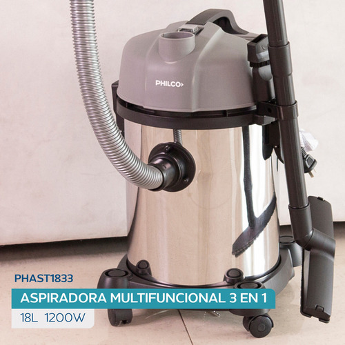Aspiradora Y Sopladora Philco Para Polvo Y Líquidos 18l 1200w Phast1833pi