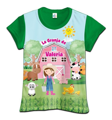 Franela Camisa Niña Animales Granja En Algodon