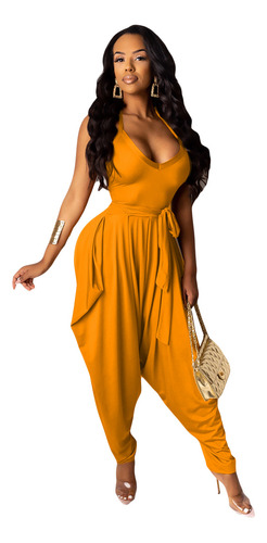 Halter Harun Hip-hop Jumpsuit Cerrado Cintura El Verano